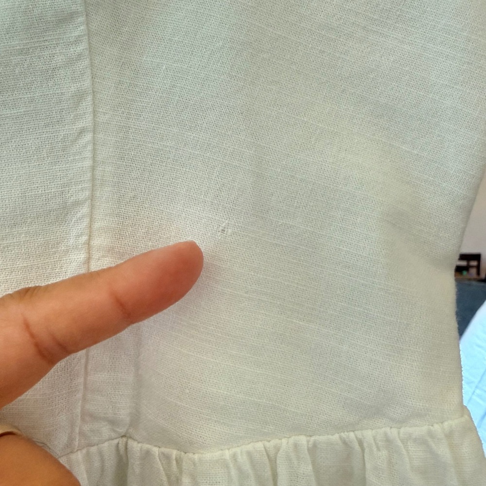 Urban Outfitters White Cotton Button Down Tie Strap Tiered Midi Dress Womens S - Picture 3 of 16